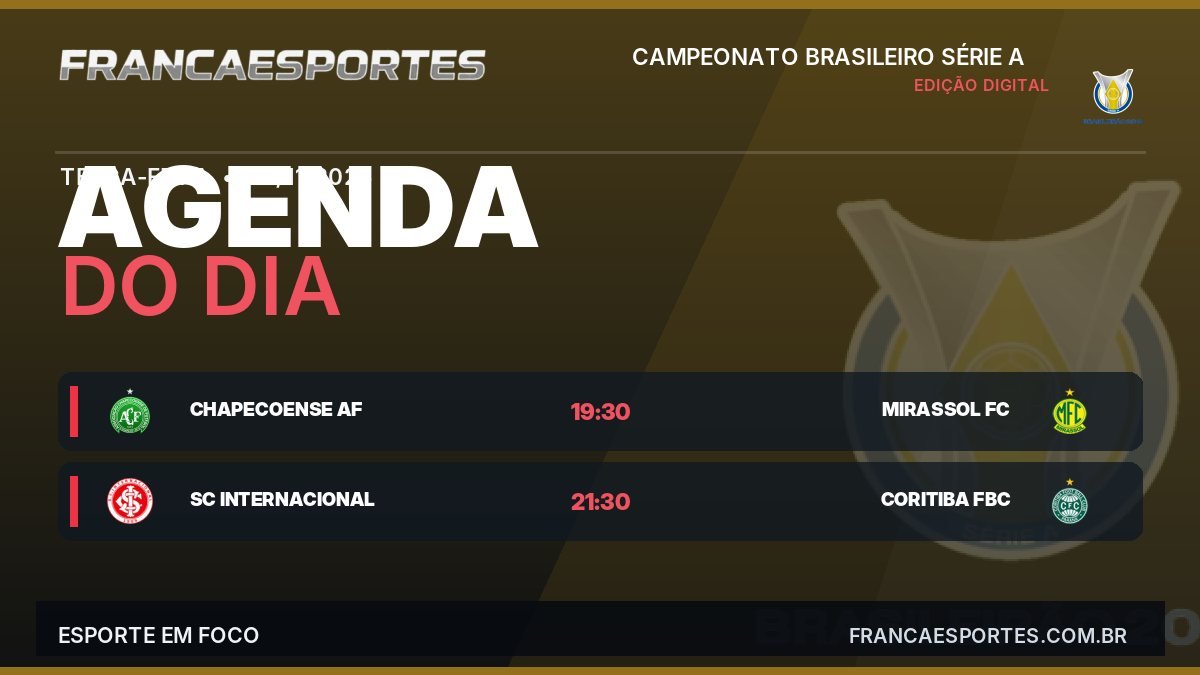 Agenda do Campeonato Brasileiro Série A de 03/11/2026