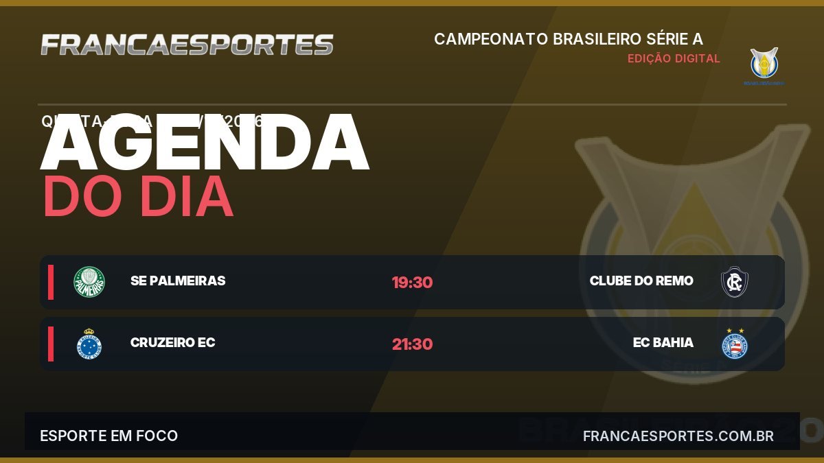 Agenda do Campeonato Brasileiro Série A de 05/11/2026