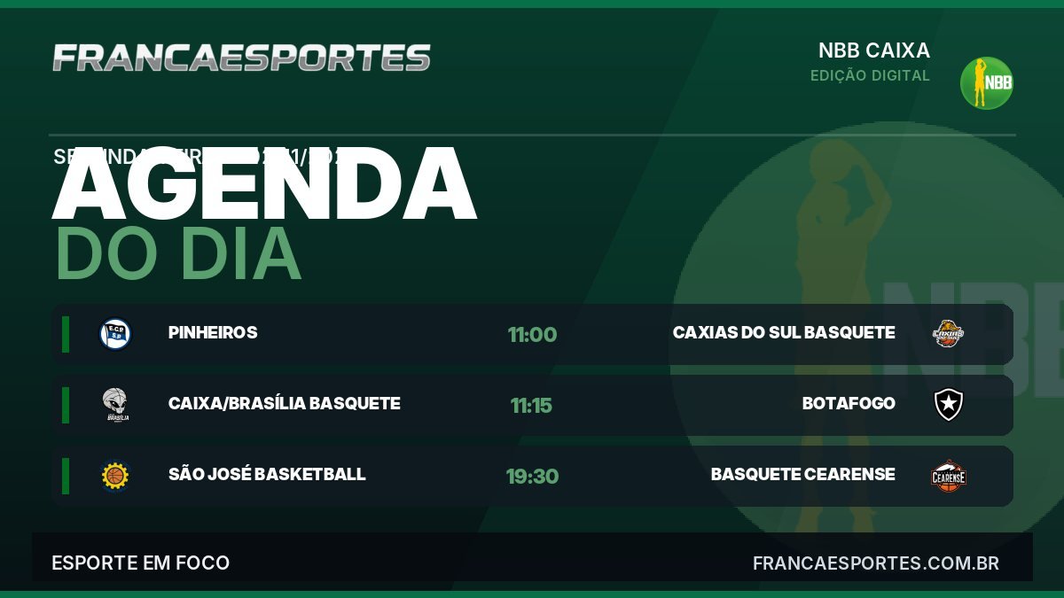 Capa da agenda com 3 jogos