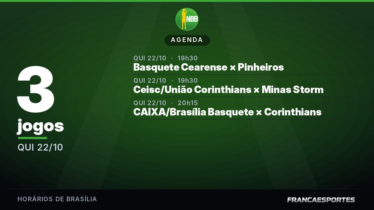 Capa da agenda com 3 jogos