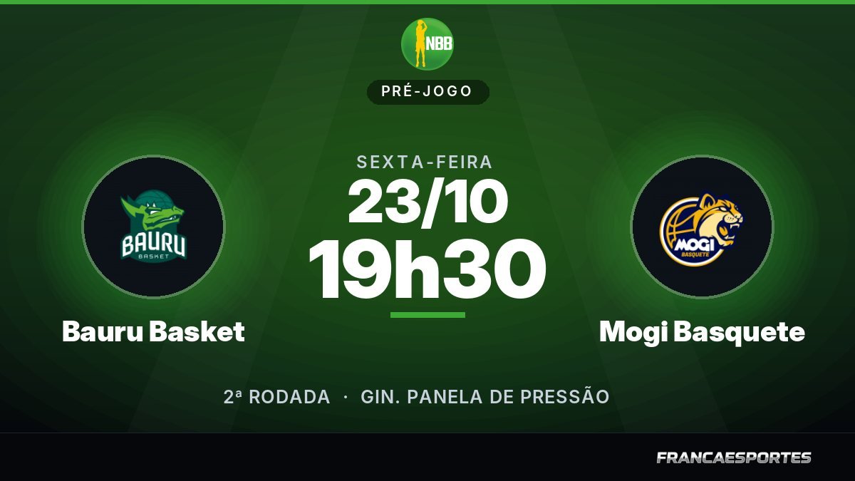 Capa do pré-jogo: Bauru Basket x Mogi Basquete, 23/10 às 19h30