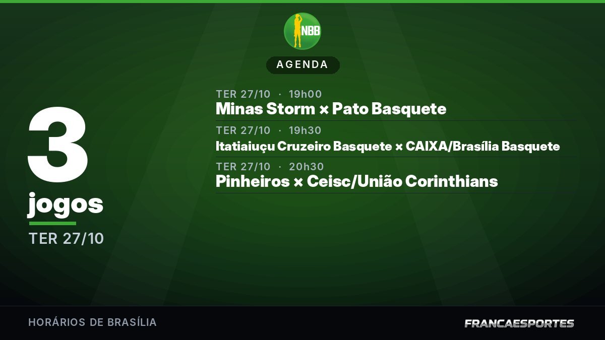 Capa da agenda com 3 jogos