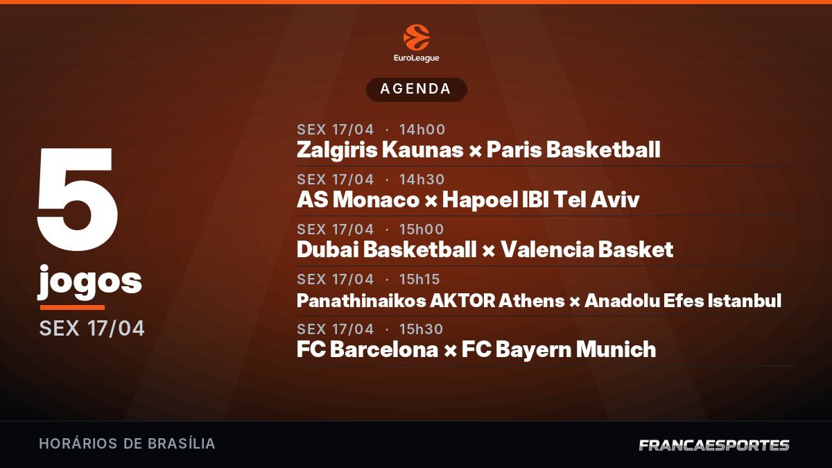 Capa da agenda com 5 jogos