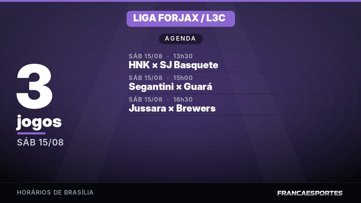 Capa da agenda com 3 jogos