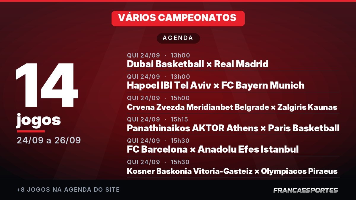 Capa da agenda com 14 jogos
