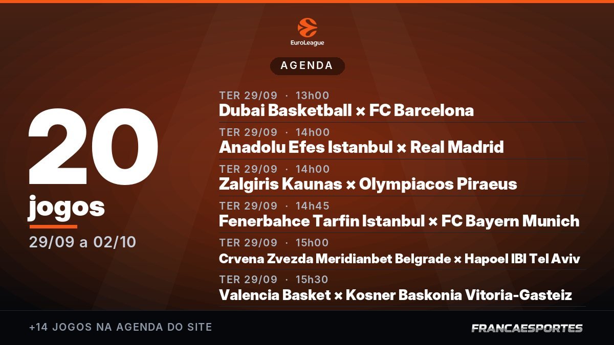 Capa da agenda com 20 jogos