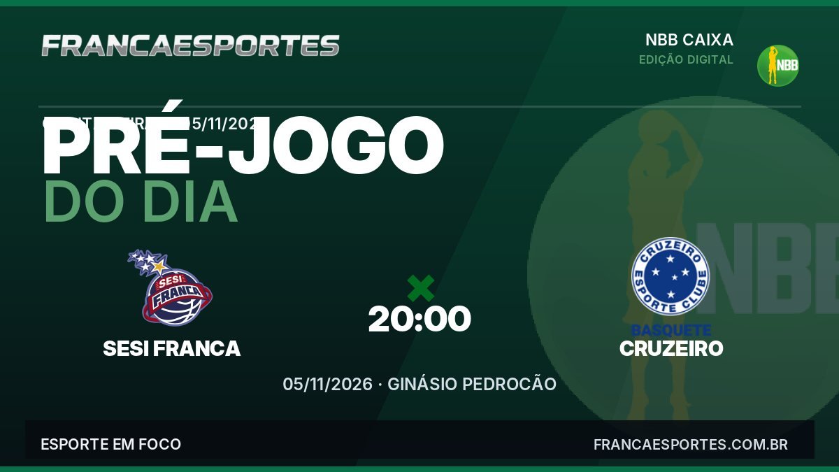 Sesi Franca x Cruzeiro: veja data e local no NBB CAIXA